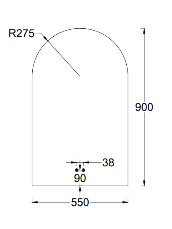 Oglindă cu dezaburire și LED Fluminia Bilbao, 60 x 80 cm, lumină ambientală
